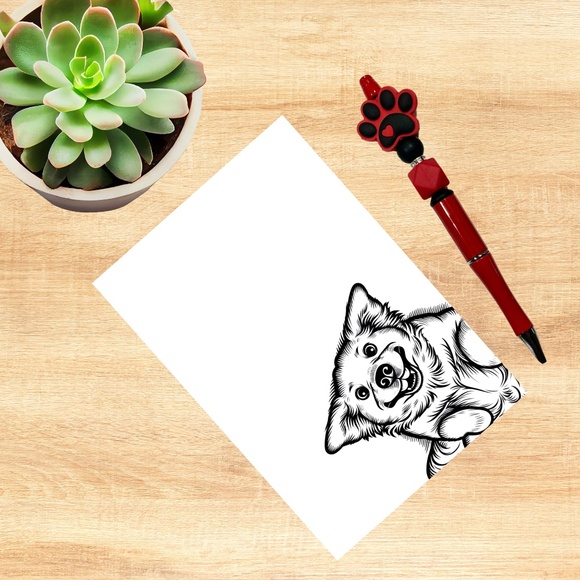 Whimsical Golden Retriever Notecards with Peel and Stick Envelopes - Picture 3 of 9